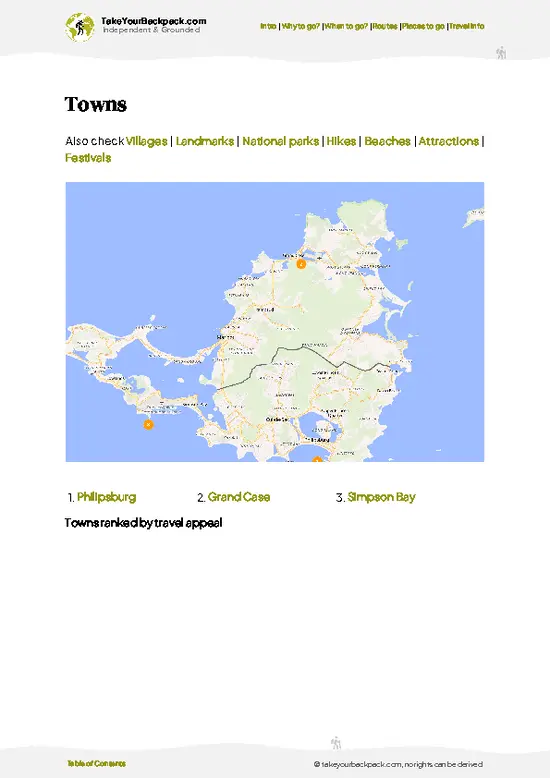 example page 6 from our offline Travel Guide for Sint Maarten